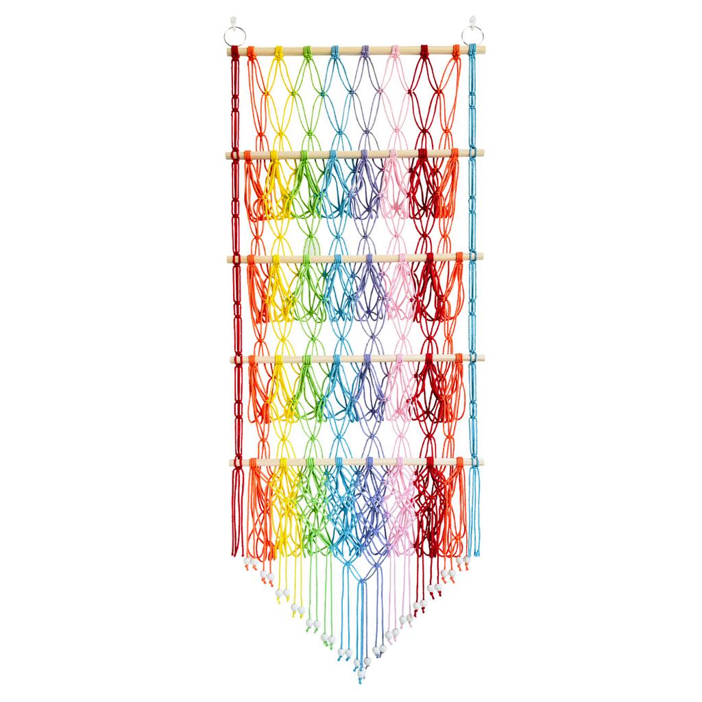 Spielzeughängematte im Bohème-Stil zur Wandaufbewahrung, große Kapazität, Plüschpuppenhalter-Hängematte für Stofftiere