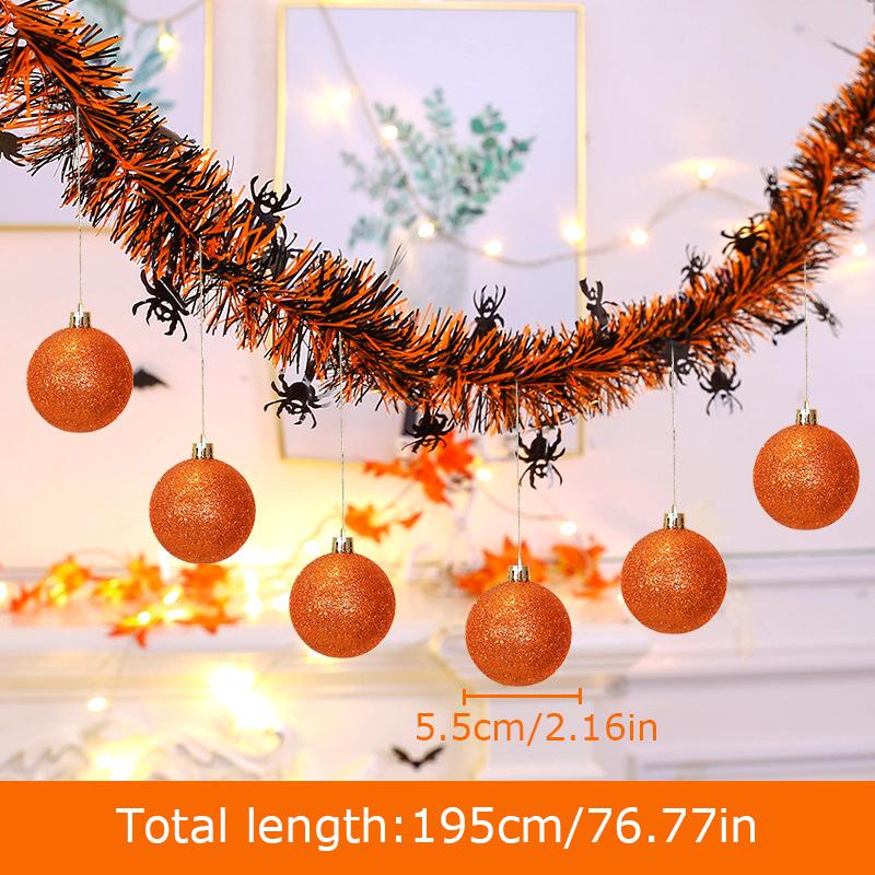 Halloween Ball Pendant DIY Plastic Atmosphere Decor Artificial Pumpkin Ornaments Cartoon Pattern Background Decoration 2 Styles