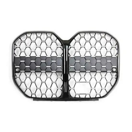 BMW 4 Series G26 Front Bumper Grille - Black Frame with Silver Dots, ACC High Trim, Holeless Detailed Inquiry