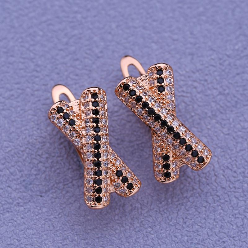 Orecchini a Clip LSOOYH Colore Oro Rosa Orecchino alla Moda per Donne Orecchini a Lobo Ovali con Zirconi Cubici Gioielli