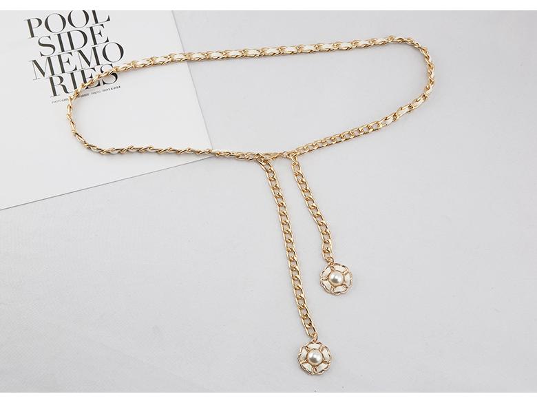 Women's Trendy Metal Waist Chain Belt with Decorative Skirt