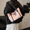 Large Capacity Love Summer Bow Printing Casual Shoulder Shopping Bag Class Commuter Tote Bag