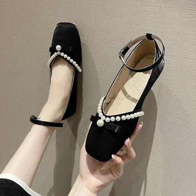 Women's Shoes Pumps 2024 New Style Spring and Autumn Fashion Square Toe Shallow Pearl Non-slip Flat Shoes  Shoes for Women