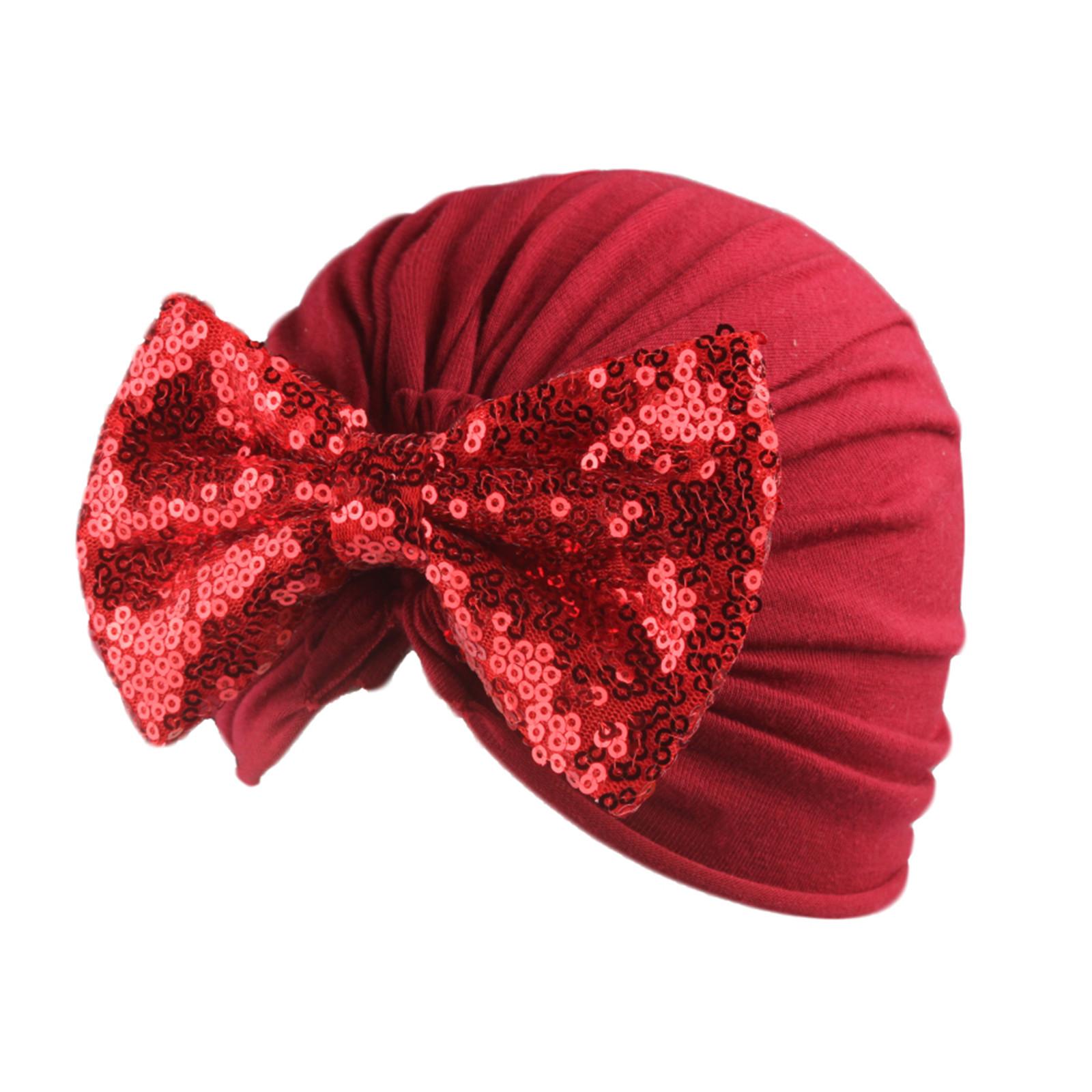 

(SU)Твердая шапка для новорожденных, кепка с блестками и бантом, повязка на голову, аксессуары для головных уборов D