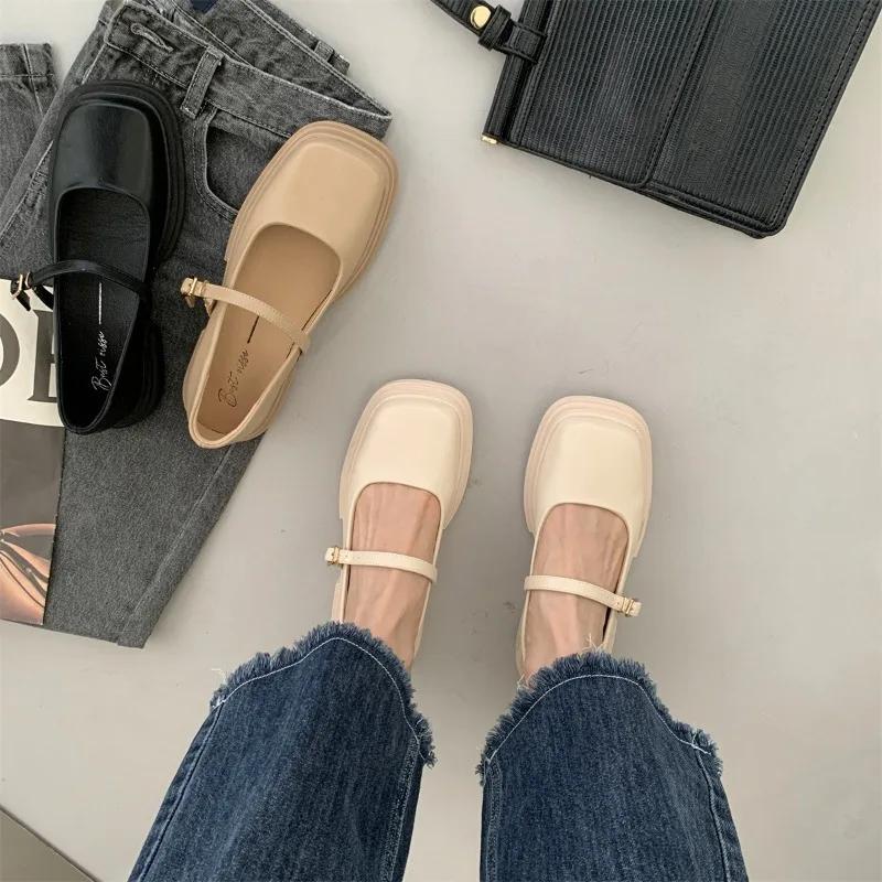 Soft Soles Women Shoe Comfortable Japanese Thick Soled Leather Shoes Women Spring Autumn New 2024 British Style Shoes for Women