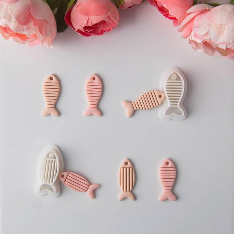Pack Of 4 Plastic Fish Earring Molds For Polymer Clay Jewelry Crafting Kid Friendly Handmade Accessories