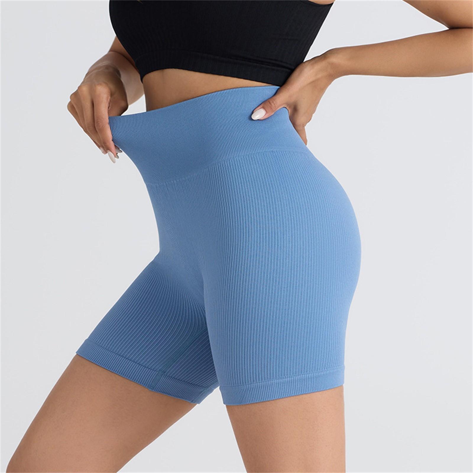 

Women s Fashion Color Seamless Threaded Elastic Tight Three Pants M