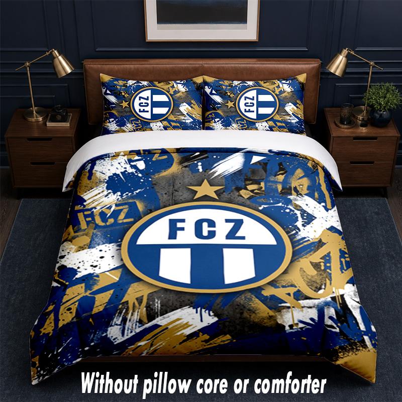 FC Zürich Diseño Juego de Cama Juego de Ropa de Cama 1 Funda Nórdica + 2 Fundas de Almohada Suave Transpirable Ropa de Cama para el Hogar