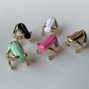 Dripping Oil Frog Drip Oil Ring Geometric Enamel Ring Cute Painting Ring  Friend