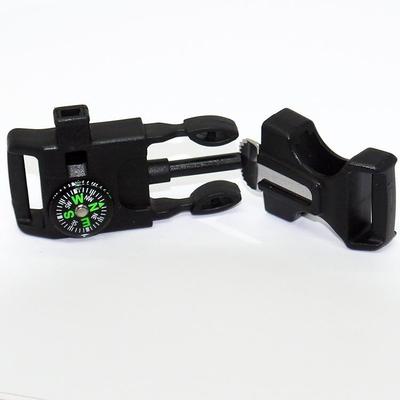 Outdoor Bag Buckle Bracelet with Compass & Snap for Paracord Weaving