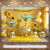 2D Bumblebee Honeycomb Party Backdrop Banner Decor