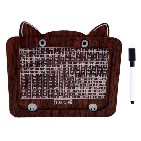 Wooden Money Box with Counter Savings Target And Numbers Money Saver Coin Bank Reusable Cash Vault Savings Box for Kids And Adults Savings Challenge