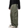 American retro washed pleated casual pants men's and women's autumn tide brand street loose deconstruction wide-leg tooling floor-mopping pants