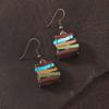 Yousheng 1 Pair Women Earrings, Retro Mini Stacked Book Design Hook Earrings, Lightweight Literary Drop Earrings for Jewelry Gift