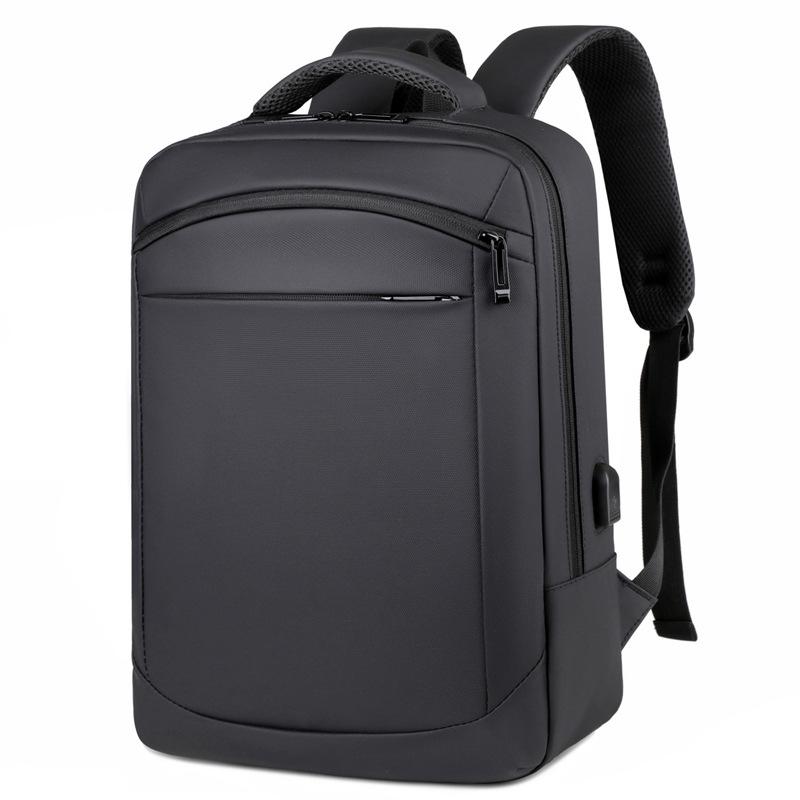 Business Backpack Versatile Men's Water-resistant Computer Backpack Men's Leather Film Large Capacity Student Schoolbag