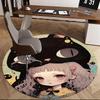 1pz Tappeto Rotondo Design Anime Tappetino Sedia da Ufficio con Stampa Gatto Carino, Decorazione Casa, Regalo