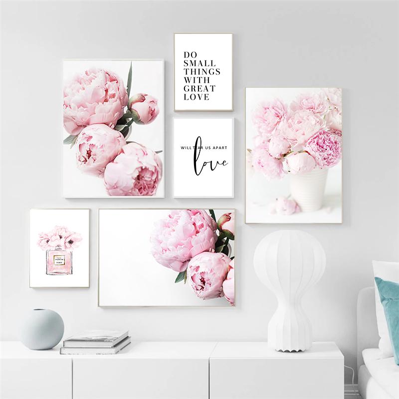 Rosa Blume Knospe Poster Wand Kunst Leinwand Malerei Zitat Pflanze Druck Nordic Mode Moderne Wohnkultur Bilder Für Schlafsaal Design
