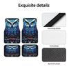 Magical Owl Pattern Print Car Floor Mats of 4 Pieces Anti Slip Front Rear Foot Mats Universal Car Accessories for SUV Van Truck
