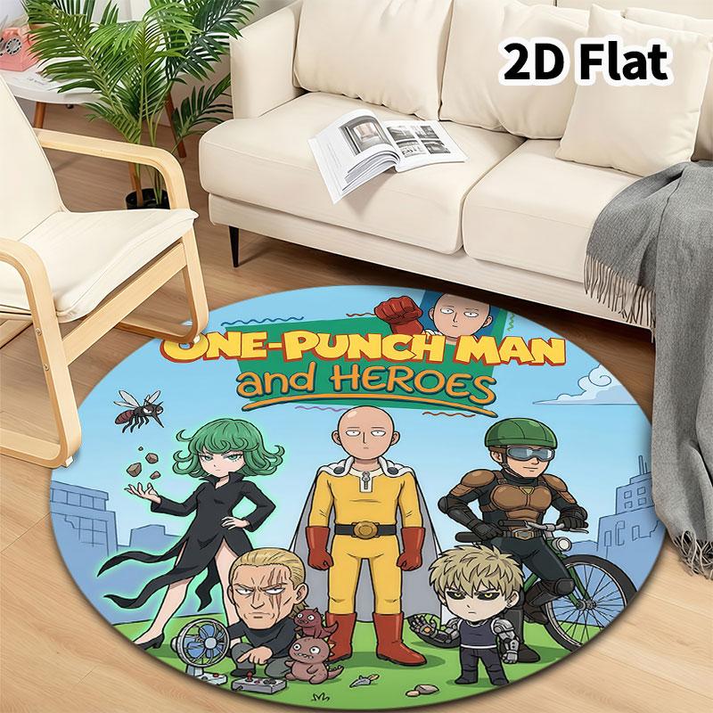 Onepunch Man Round Area Rug Carpet Rug For Living Room Bedroom Sofa Playroom Decor Nonslip Floor Mat