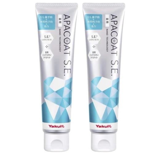 

Set of 2 Yakult Toothpaste Apacoat SE 120g Nanotechnology Whitening Medicated Hydroxyapatite Toothpaste for Periodontal Disease, Cavities, and Bad Bre