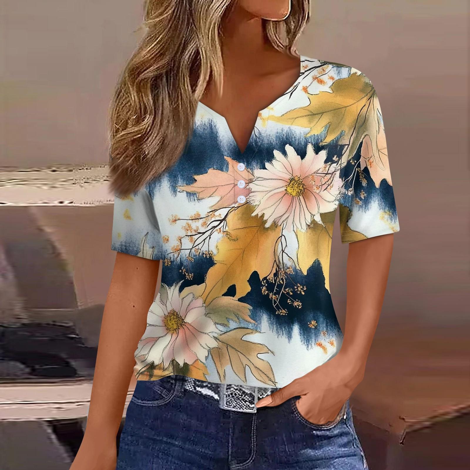 

Женская повседневная футболка с v-образным вырезом и короткими рукавами, декоративная футболка на пуговицах, топ XL белый