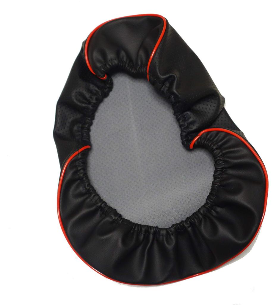 Custom Seat Covers for Honda Zoomer AF58 Made with Premium Thick Embossed Easy Installation with Elastic Top Dimpled Black with Red Japanese-made,