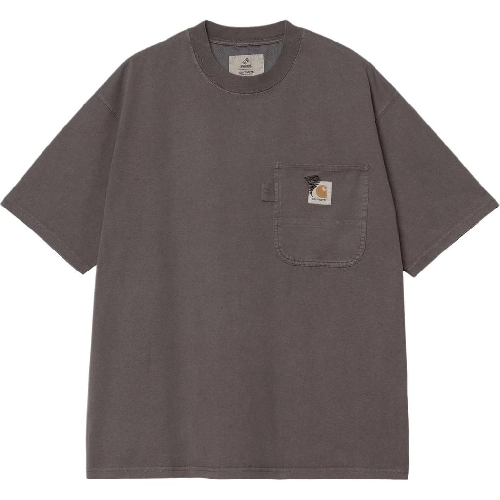 Carhartt WIP X Invincible Collaboration FW24 Pigment Dyed T-Shirt Pocket Label Logo Round Neck Short Sleeve T-Shirt Unisex Tops A242063-26-PG
