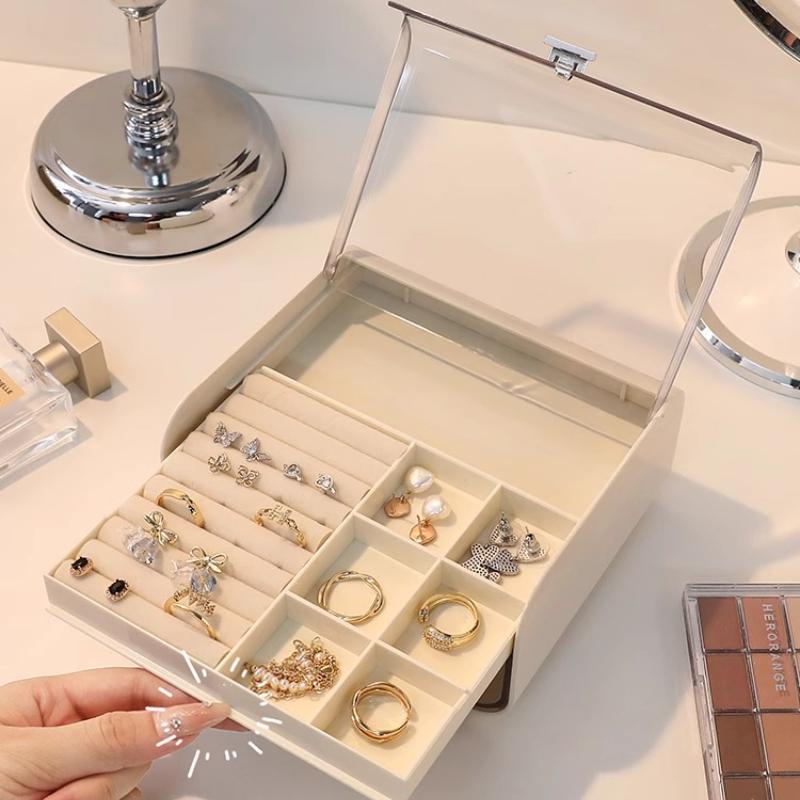 2025 New Jewelry Box Storage Box Organizer Portable Large Capacity Necklace Earrings Exquisite Acrylic Multi-grid Jewelry Boxes