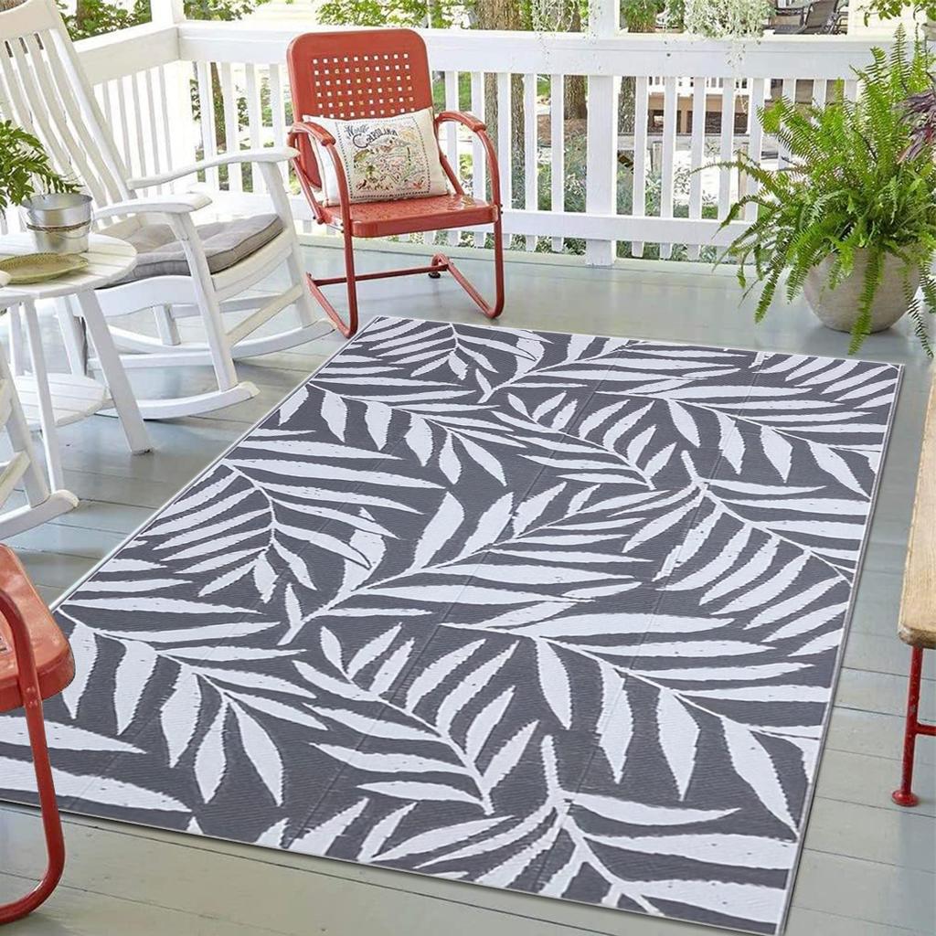 PP Plastic Tube Outdoor Carpet for Patio Leaves Woven Foldable Picnic Mats Waterproof Rug for Motorhome Summer Beach Carpets