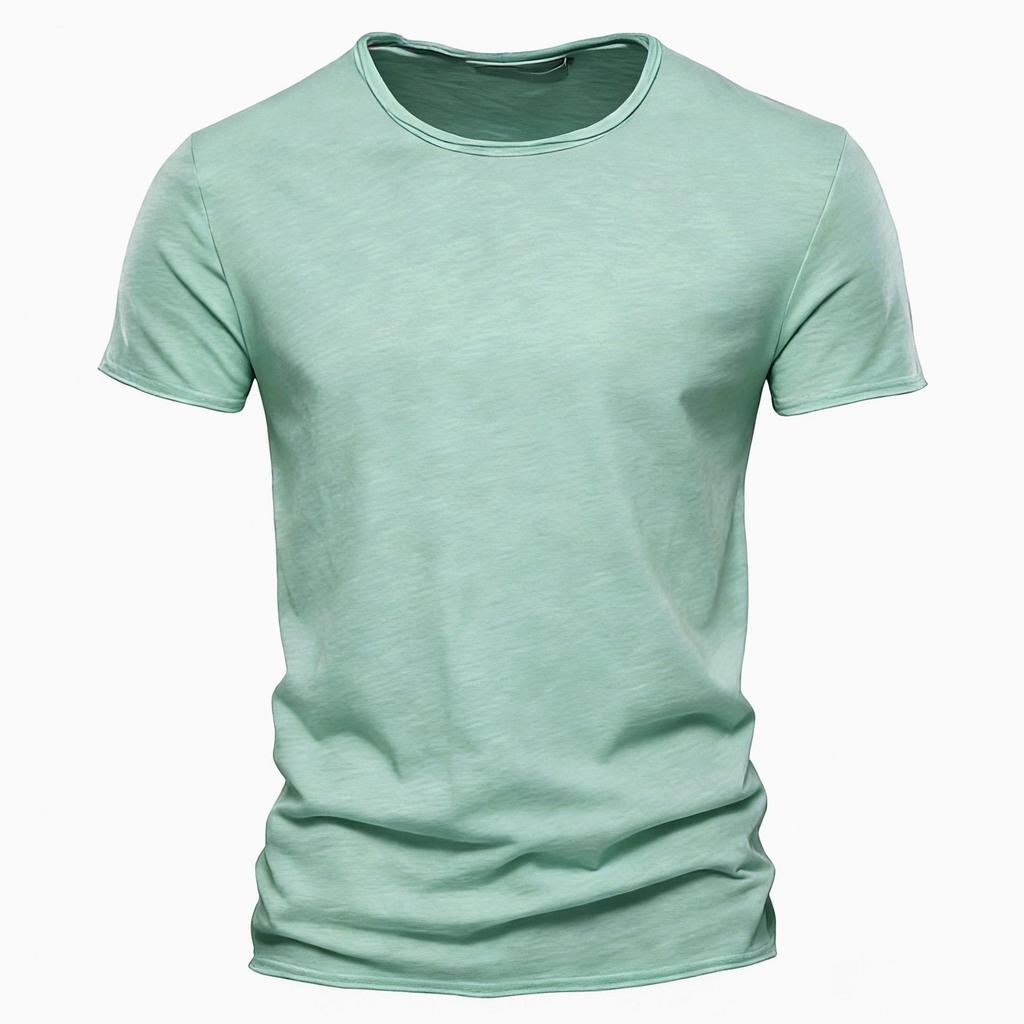 Summer Men's Solid Bamboo Cotton V-Neck T-Shirt - Hot Selling European & American Style