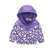 Boys and Girls Children's Clothing In Small Children Printed Fashion Splicing Casual Hooded Zipper Jacket Jacket