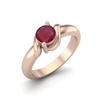 5MM Round Shape Ruby 925 Sterling Silver Rose Vermeil Solitaire Women Promise Wedding Ring