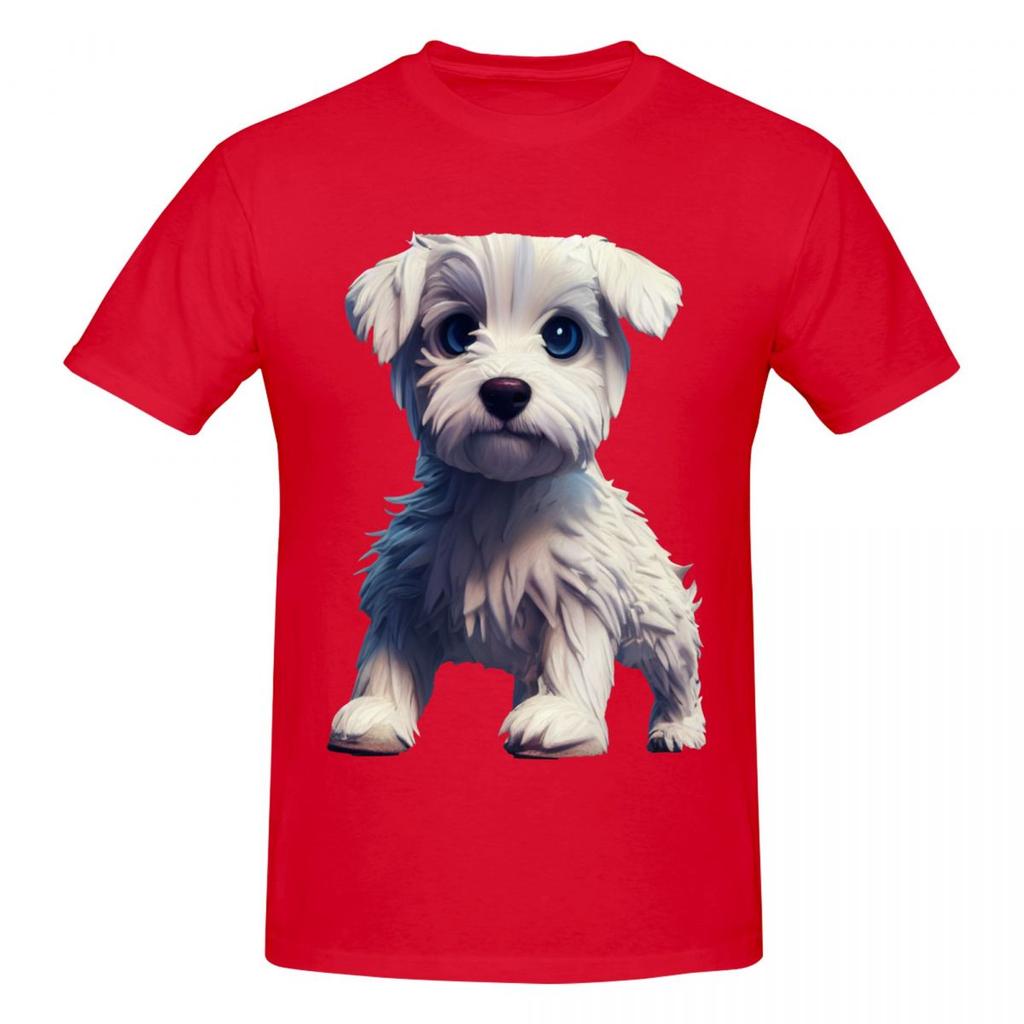 Unisex Westie Pet Dog Cute T Shirt Vintage Oversized Cotton Crewneck Sleeve Shirt Unisex