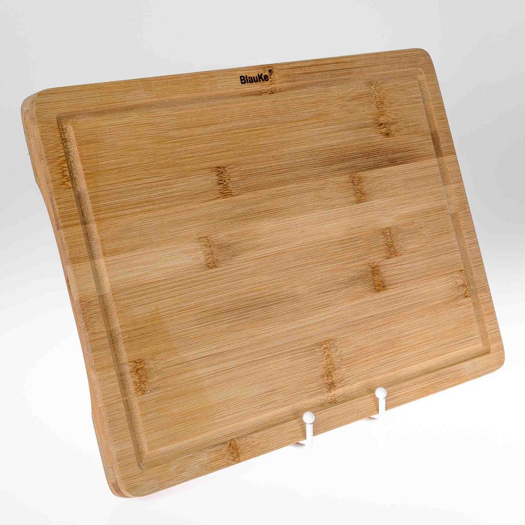 Wood Cutting Boards for Kitchen – Bamboo Cutting Board Set with Juice Groove and Handles – Wooden Chopping Board, Serving Tray – BlauKe®
