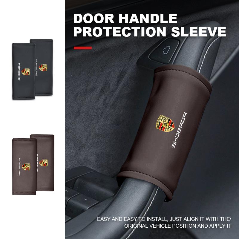 For Porsche Car Door Inner Handle Protector Armrest Handle Decor Cover Boxster Cayenne Panamera Macan Cayman 911 918 996