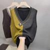 Herbst Winter V-Ausschnitt Ärmellos Mode Damen Pullover Weste Mantel All-Match Freizeit Damen Strickweste Oberbekleidung