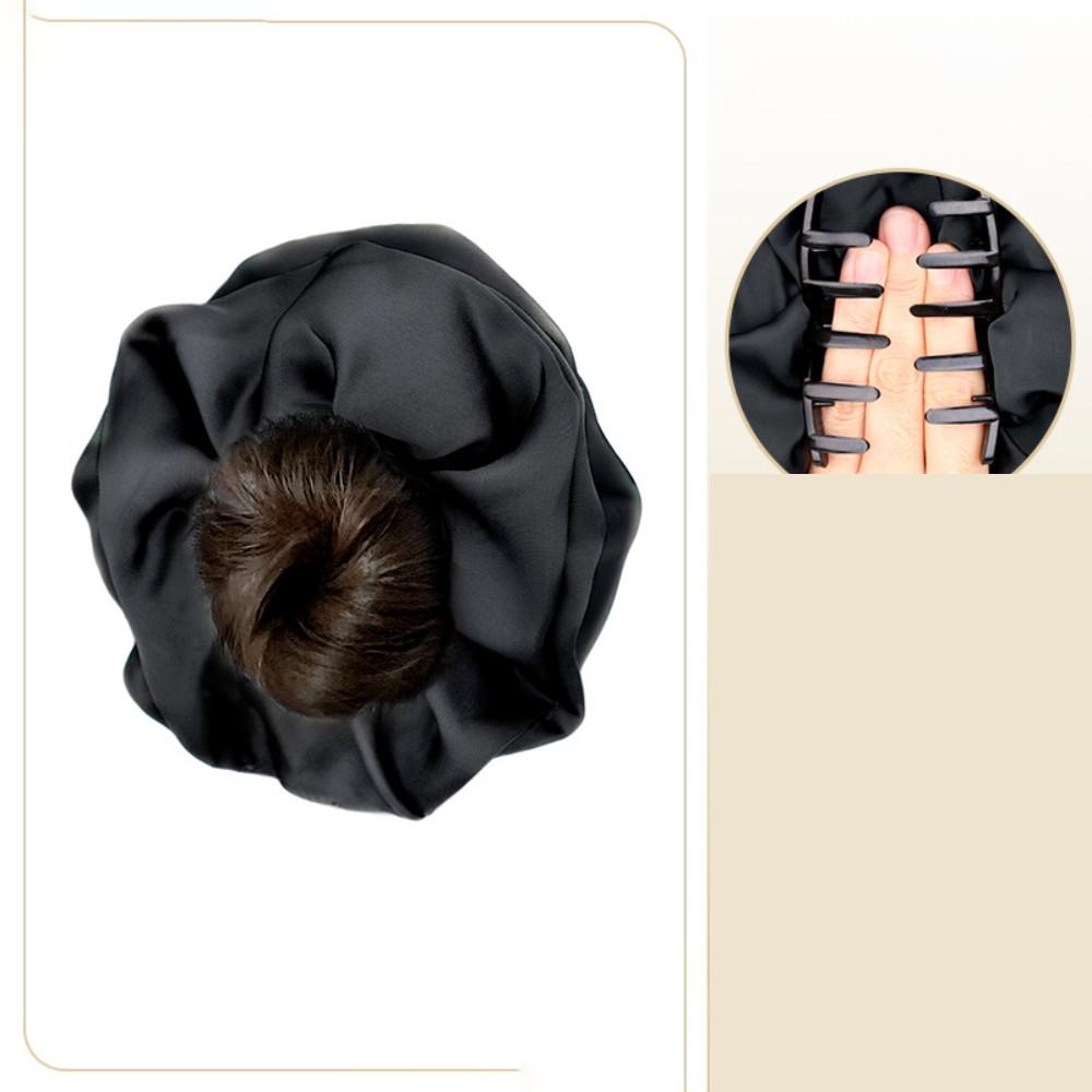 Synthetic Women Low-tied Flower Bud Band Grabber Wig Natural Simulation Lazy Ponytail Hair Extension