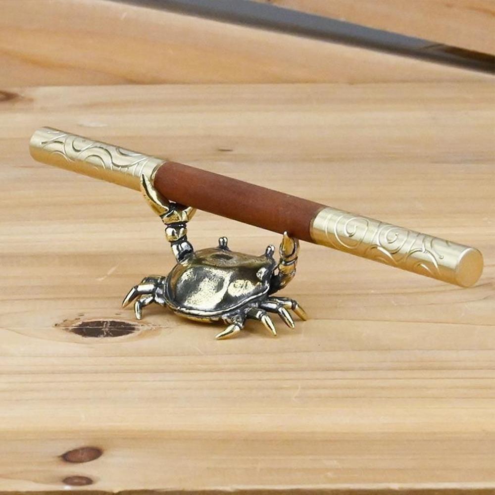 1PC Creative Animal Design Single Pen Holder Plastic Weightlifting Crab Pen Holder for Office Penholder Bracket Storage Pencil Rack