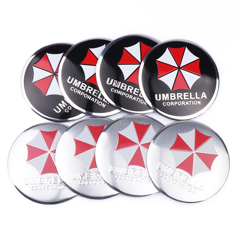 BAYD7 4PCS 56mm Umbrella Corporation Emblem Car Wheel Center Cover Sticker Auto Hub Caps Decal Accessories For Toyota Renault Volvo