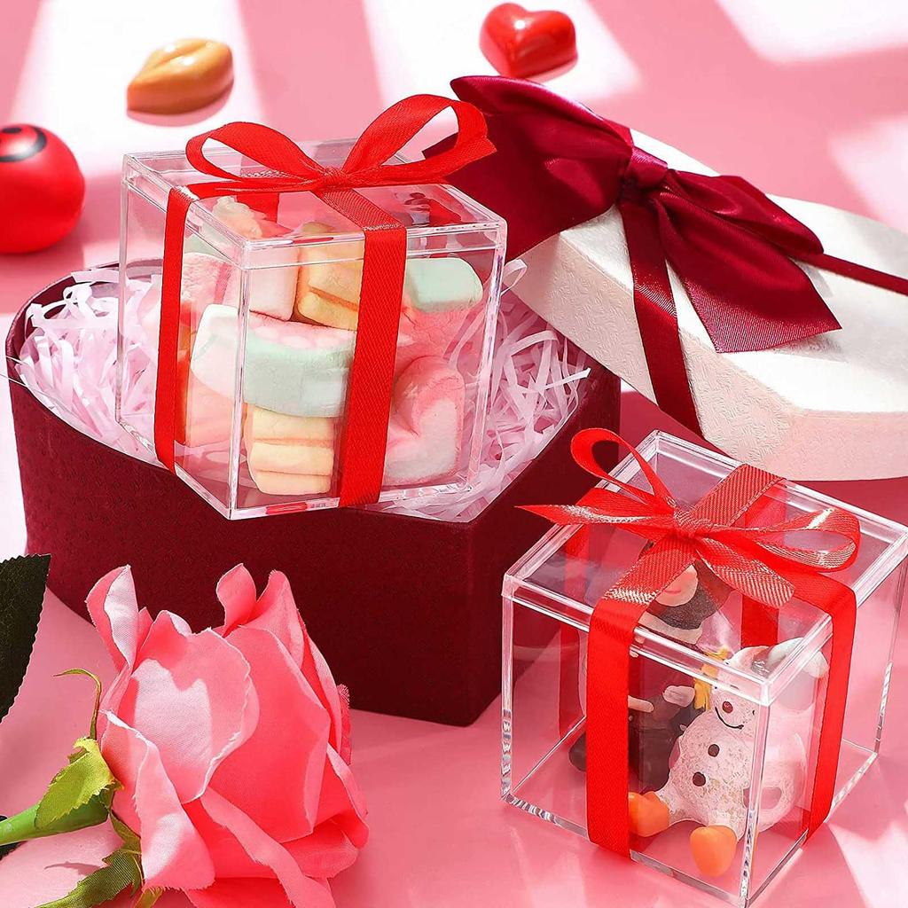 Set of 6 Square Acrylic Boxes with Transparent Storage Display Gift Dustproof and Perfect for Nail Anime Hair and Small Item Storage 6.56.56.5cm