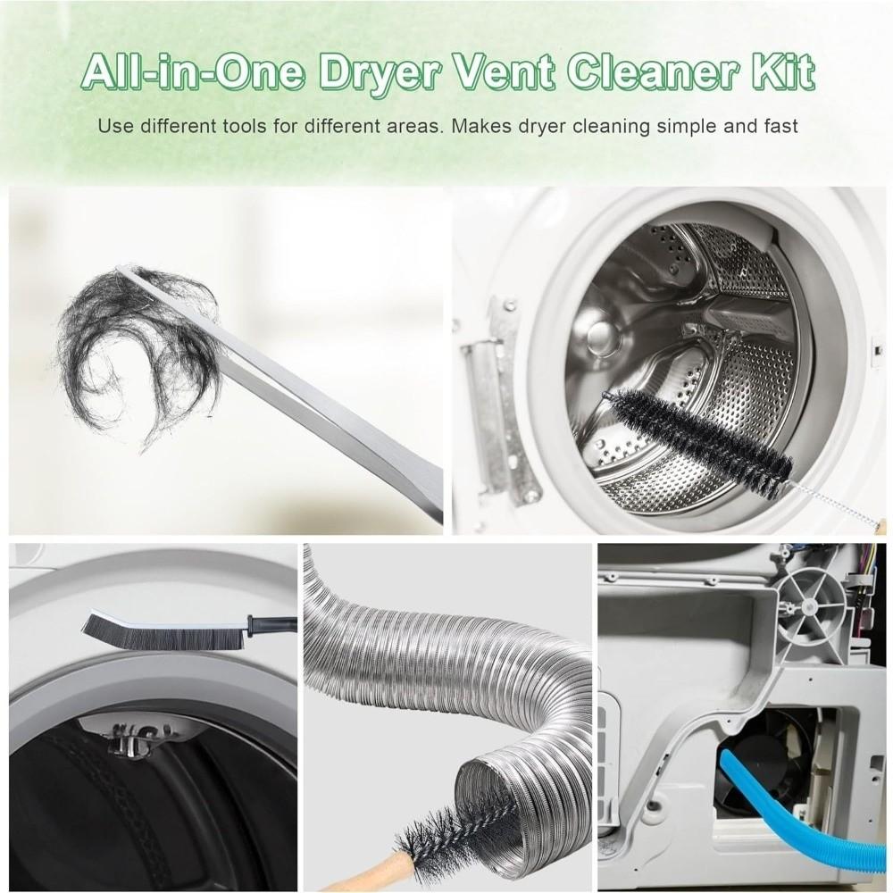 5PCS Universal Dryer Vent Cleaner Kit Vacuum Hose Attachment Compatible Most Vacuum Cleaners