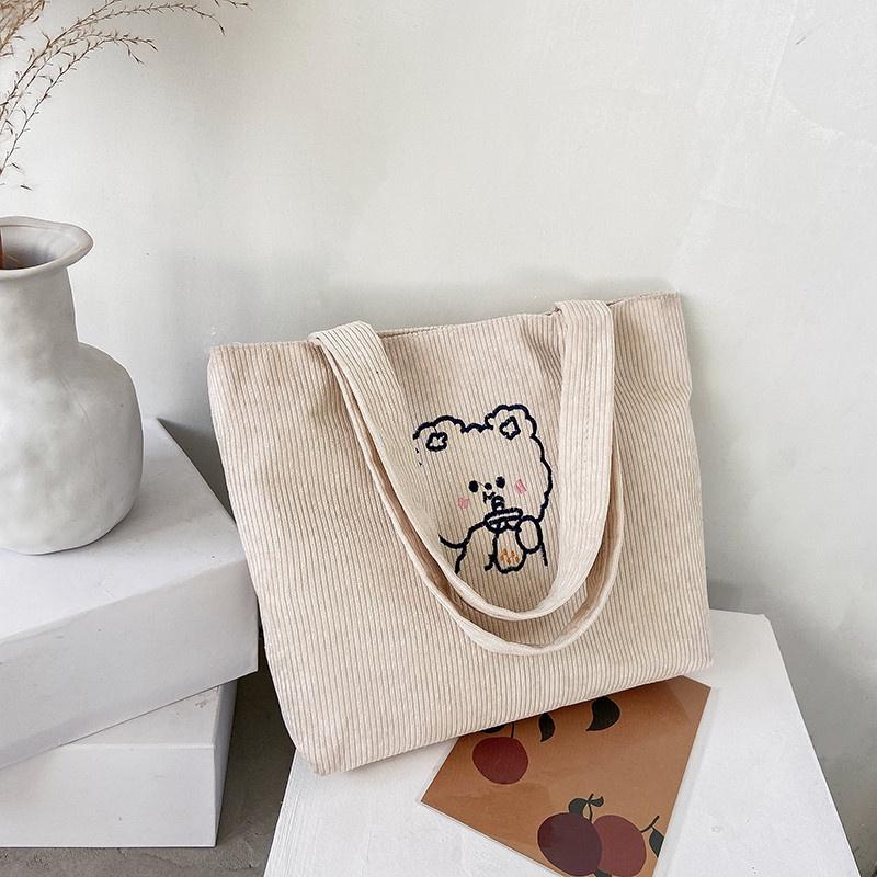 IELGY Corduroy Korean fashion and cute school handbag