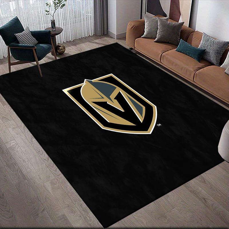 Vegas Golden Knights2 Flannel Pattern Square Carpet,Area Rug,Carpet Rug for Living Room Bedroom Sofa Playroom Decor,Non-slip Floor Mat