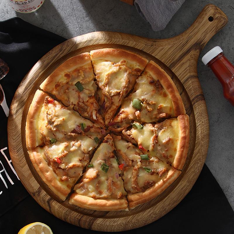 12 Inch Round Zebra Wood Cutting Board Heavy Duty Kitchen Chopping Board Bread Pizza Food Serving Plate Tray Wooden Utensils