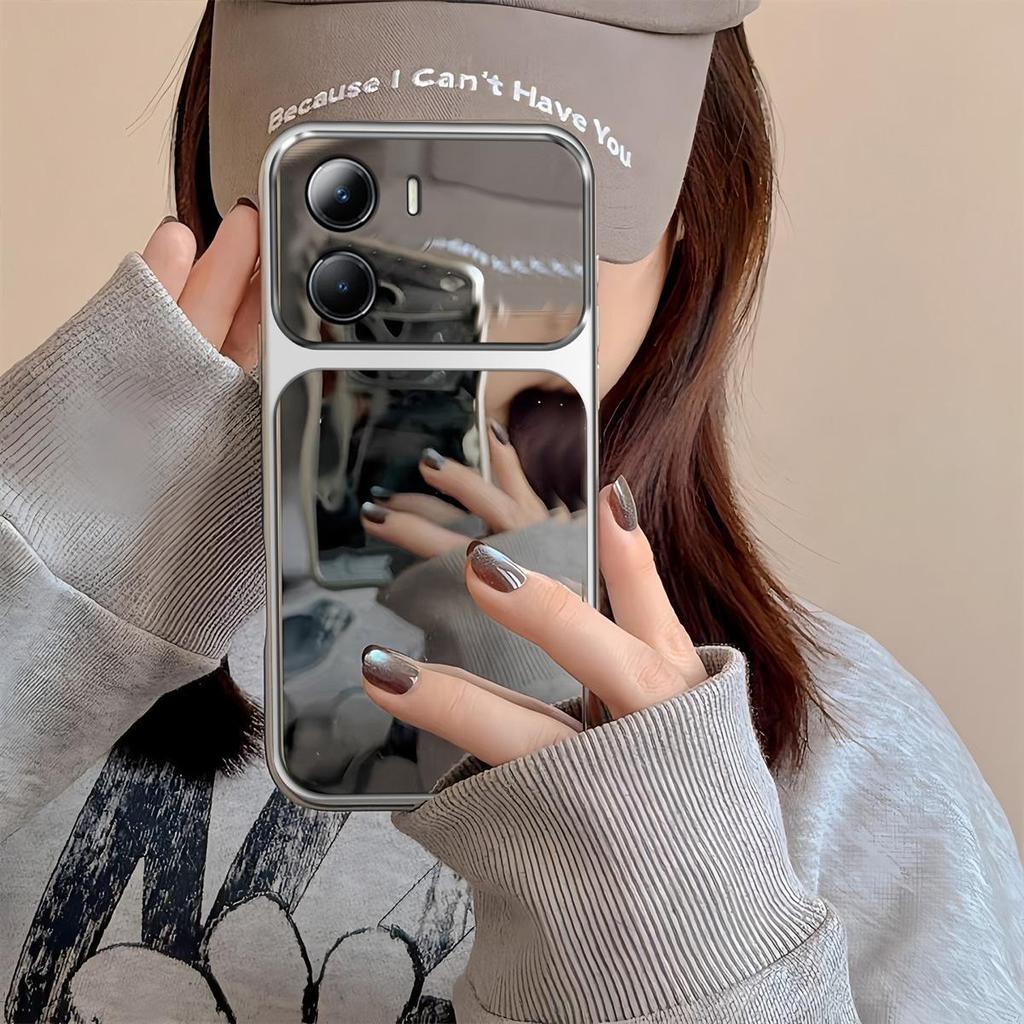 Case for Vivo Y56 5G,Y16,Y15s,Y15A,Y01 Trending Big Window Cover Mirror Phone Casing