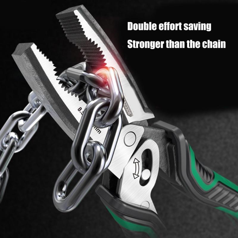 Multipurpose Steel Pliers 8.5Inch Eccentric Wire Cutter Hand Tool for Household Repairs and Industrial Applications