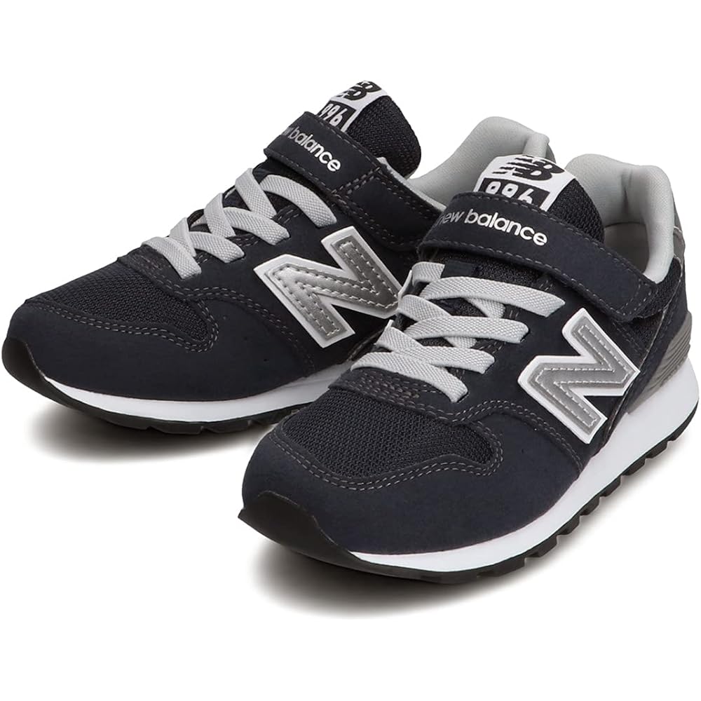 New Balance Kids YV996 Sneakers Navy 22.5 cm Elastic Laces Velcro Closure