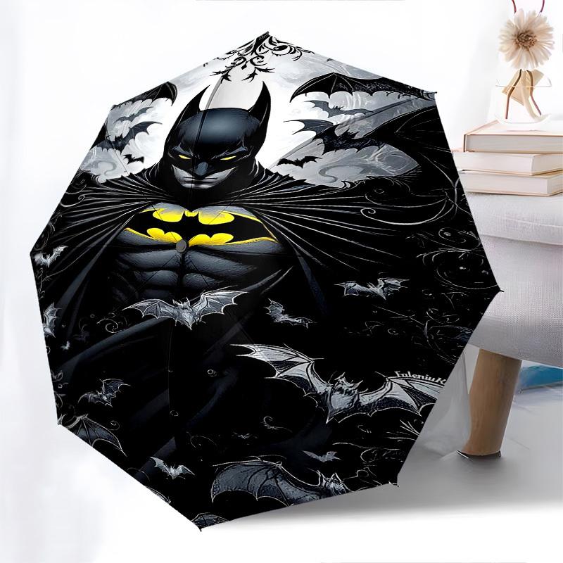 1pc Batman Automatic Folding Umbrella - Compact 8-Rib Design, Durable Plastic & Iron1202L