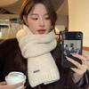 Korean Version Containing Wool Knitted Wool Solid Color Scarf for Women in Winter Thickened and Warm Versatile High End Cold Proof Scarf Trendy