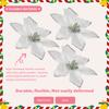 Good-50 Pack Glitter Poinsettia Christmas Tree Ornaments Artificial Silk Flowers Picks Decor Wreath Garland Holiday